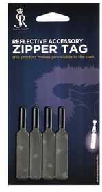 SoftReflector ZIP Pullers Black Reflexer 4 st