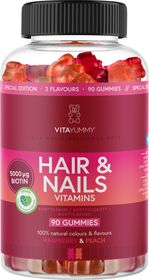 VitaYummy Hair & Nails Raspberry & Peach Gummies 90 st