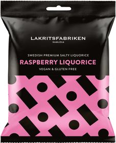 Lakritsfabriken Premium liquorice salty raspberry Veganskt godis 100 g