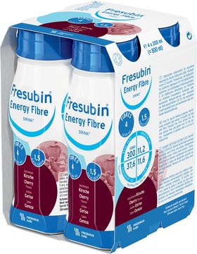 Fresubin energy fibre DRINK drickfärdigt kosttillägg, körsbär 4 x 200 milliliter