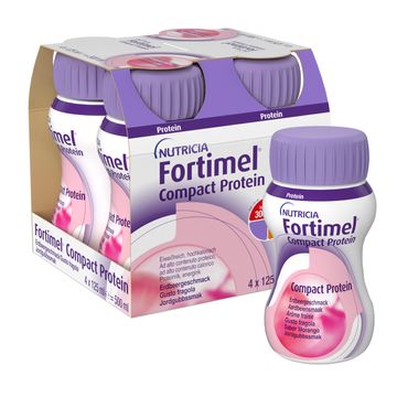 Fortimel Compact Protein drickfärdigt  kosttillägg, jordgubb 4 x 125 milliliter