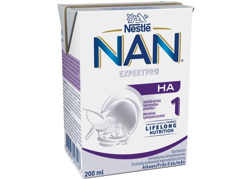 Nestlé NAN H.A.1. Modersmjölksersättning. 200 ml. 12 st