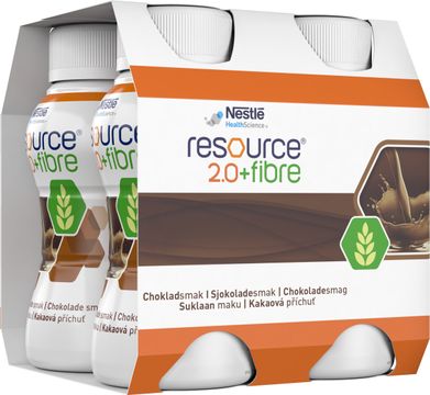 Resource 2,0 + fibre drickfärdigt, komplett kosttillägg, choklad 4 x 200 milliliter