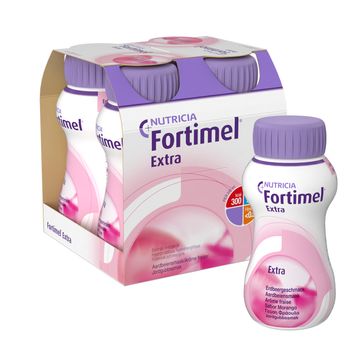Fortimel Extra drickfärdigt kosttillägg, jordgubb 4 x 200 milliliter