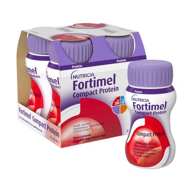 Fortimel Compact Protein drickfärdigt  kosttillägg, röda bär 4 x 125 milliliter