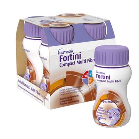Fortini Compact MultiFibre komplett barnkosttillägg choklad-kola, 4 x 125 milliliter