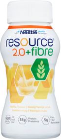Resource 2,0 + fibre drickfärdigt, komplett kosttillägg vanilj, 4 x 200 milliliter