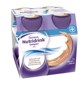 Nutridrink Compact energirikt, komplett kosttillägg i liten volym choklad, 4 x 125 milliliter