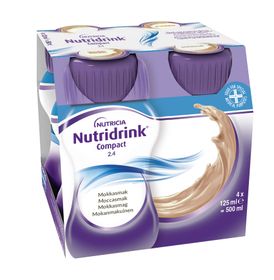 Nutridrink Compact energirikt, komplett kosttillägg i liten volym mocca, 4 x 125 milliliter