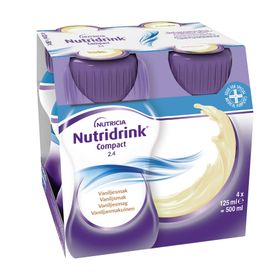 Nutridrink Compact energirikt, komplett kosttillägg i liten volym vanilj, 4 x 125 milliliter