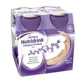 Nutridrink Compact Protein energi och proteinrikt kosttillägg mocca, 4 x 125 milliliter