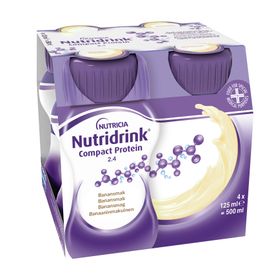 Nutridrink Compact Protein energi och proteinrikt kosttillägg banan, 4 x 125 milliliter