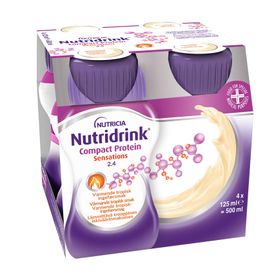 Nutridrink Compact Protein Sensations energi och proteinrikt kosttillägg värmande tropisk ingefärssmak, 4 x 125 milliliter