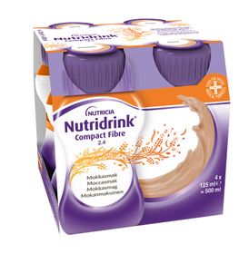 Nutridrink Compact Fibre energirikt, komplett med kostfiber mocca, 4 x 125 milliliter