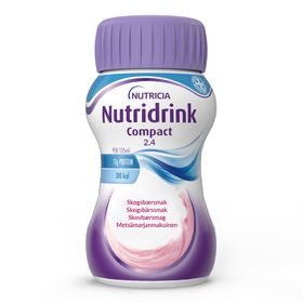 Nutridrink Compact energirikt, komplett kosttillägg i liten volym skogsbär, 4 x 125 milliliter