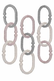 Fresh Kid Barnvagnsringar Beige/Grå/Rosa Barnvagnsringar 18 st